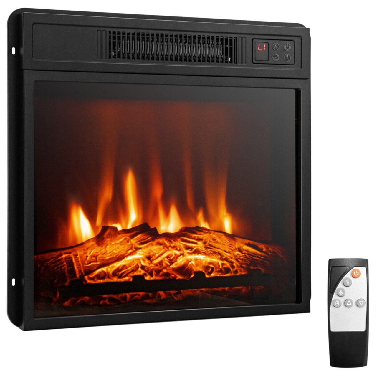 18 Electric Fireplace Inserts And Freestanding Adjustable Heater Log Flame 1400W
